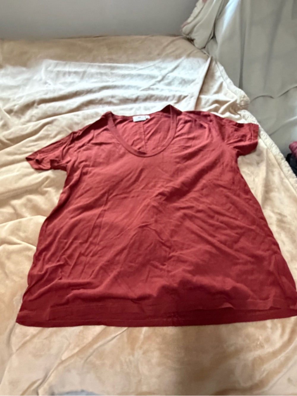 AG Women's Scoop Neck Short Sleeve Top in Rust Women’s Large